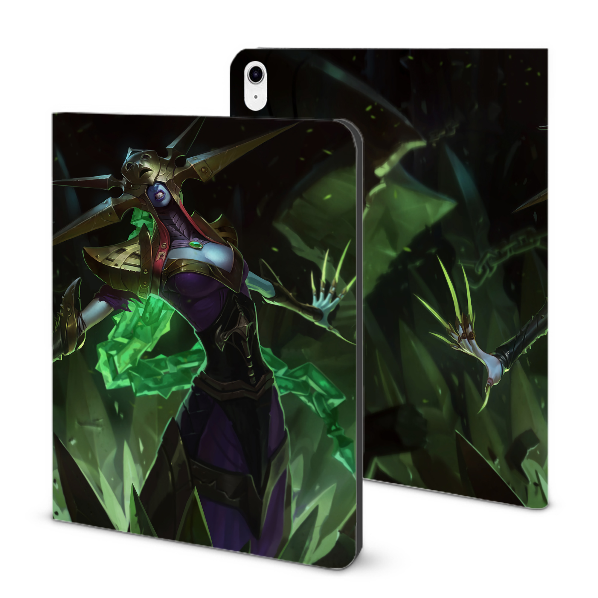 （画像用） リーグ・オブ・レジェンド League of Legends LOL IPad ケース ブック型 PUレザー TPU 耐衝撃 軽量 薄型 ペン収納なし 全面保護 IPad 各モデル対応
